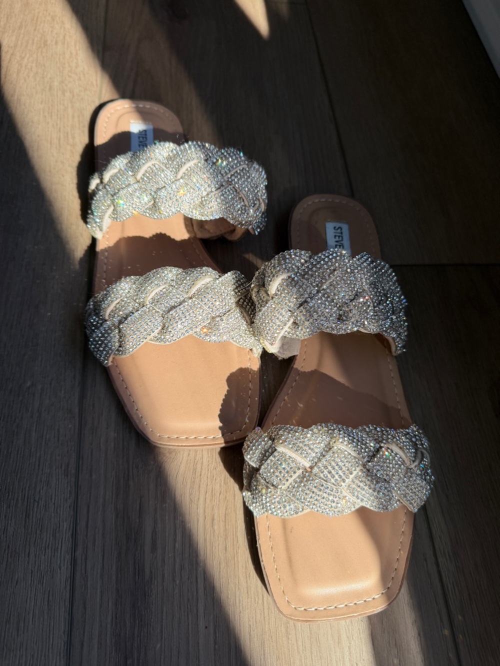 Steve Madden Newbie Slide Crystal-Embellished Women’s Sandal in Silver - Picture 4 of 4